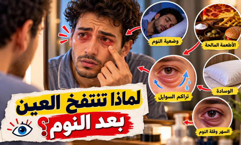 انتفاخ العين بعد النوم